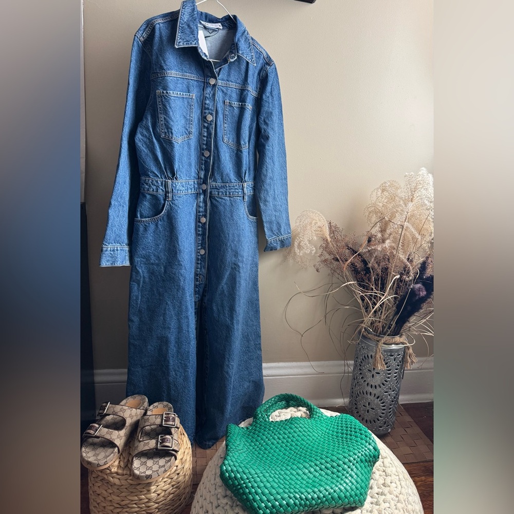ZARA  NWT  Denim midi Dress - Picture 7 of 13